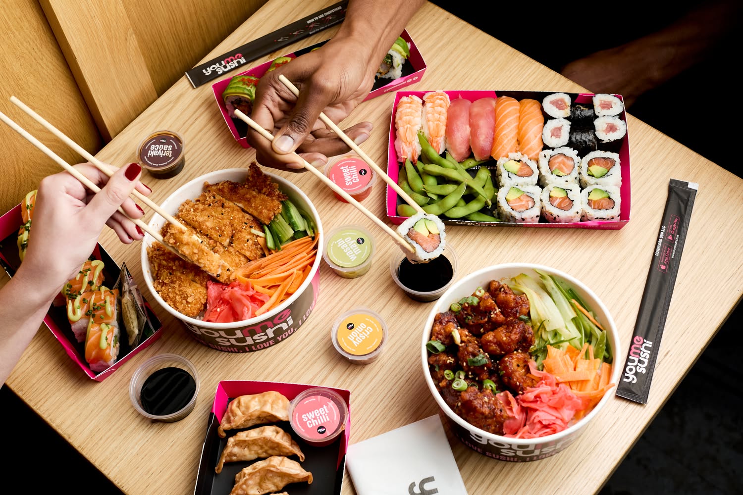 Fresh sushi display case